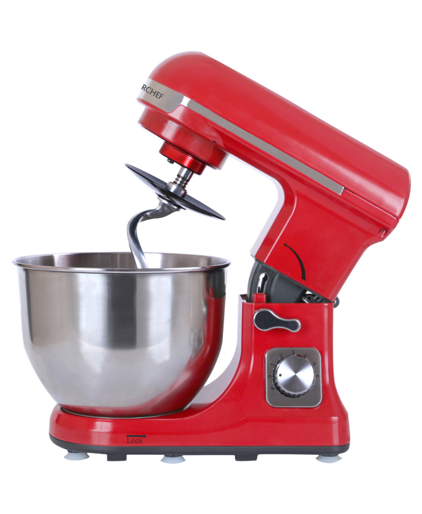 Crimson Edge Die-Cast Stand Mixer and Beater