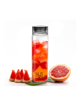 CELLO H2O Glass Fridge Water Bottle with Plastic Cap, 1000ml