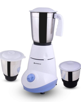 Capri Mixer Grinder 500W With 3 Stainless Steel Jars (White & Blue)