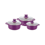 Granite Die-Cast Non-Stick 6-pieces Casserole Set with lids